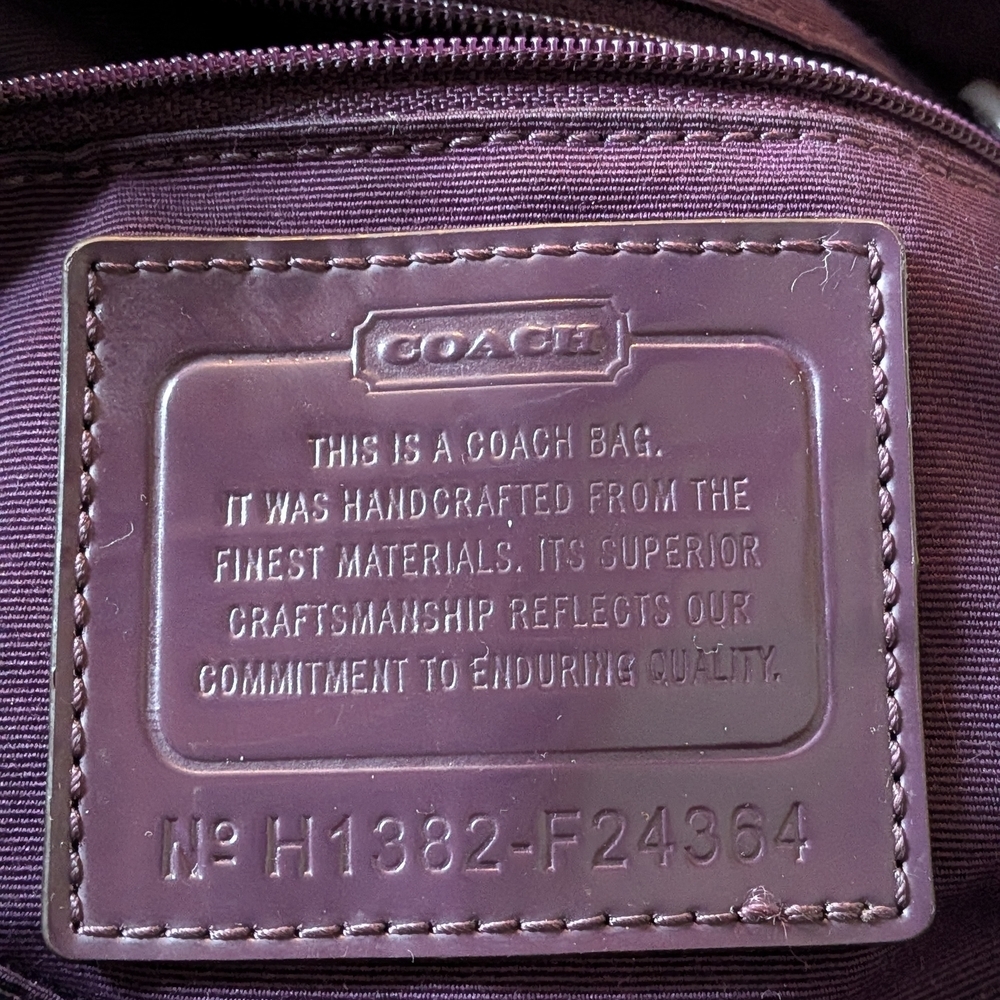 Coach Signature Brown & Purple Satchel Tote Bag - Picture 2 of 9
